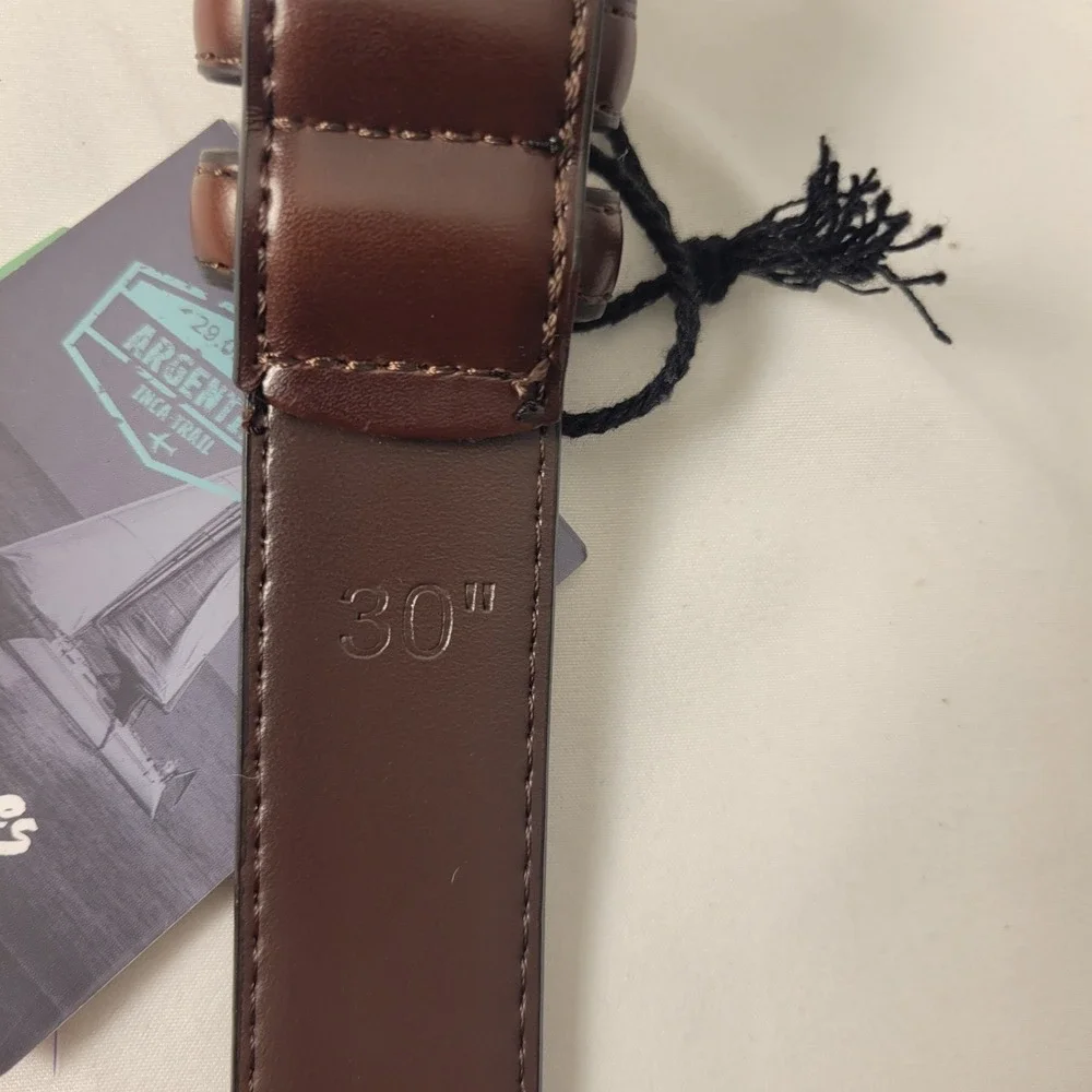 Mio Marino Leather Belt Mens 30 Mahogany Burnt Umber Classy Prong B84N-86-MBU302